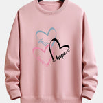 Heart Slogan Print Relax Fit Sweatshirt