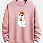 Halloween Ghost Print Relax Fit Sweatshirt