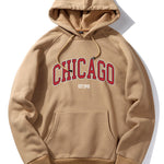 Chicago Letter Print Hoodie & Jogger Pants