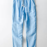 V Neck Linen Rayon Blend Shirt & Straight Leg Linen Pants