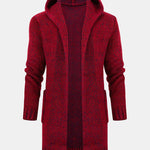Long Line Knitted Hooded Cardigan