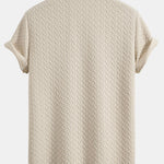 Short Sleeved Jacquard Textured Polo