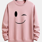 Smiley Face Print Relax Fit Sweatshirt