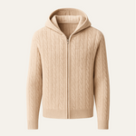 Georgio Hooded Cable Knit Beige