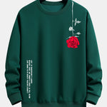 Slogan Rose Print Relax Fit Sweatshirt