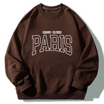 Paris French Print Crew Neck Relaxed Sweatshirt