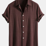 Linen Rayon Blend Button Up Shirt & Linen Cotton Blend 11" Shorts