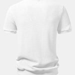 Short Sleeve Waffle Ribbed Hem T-Shirt