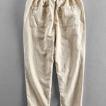 Palm Tree Print Button Up Shirt & Linen Cotton Blend Cropped Pants