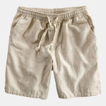 Elephant Geometric Print Shirt & Linen Cotton Blend Drawstring Shorts