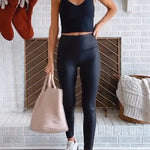 Margovil High Waist Faux Leather Full-length Leggings