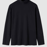 Men's solid color velvet half turtleneck Foundation T-shirt two-piece set