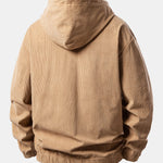 Relax Fit Corduroy Half-Zip Hooded Pullover & Straight Leg Corduroy Pants