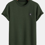 Short Sleeve Waffle Arc Hem T-Shirt