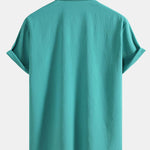 Crinkled Texture Button Up Shirt