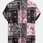 Paisley Print Button Up Shirt #Random Pattern Design# & Shorts