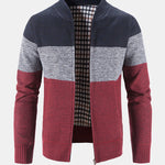 Baseball Collar Zip Up Sweater