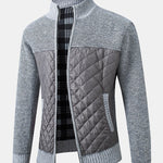 Quilted Patchwork Zip Up Sweater