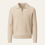 Marencio Cashmere Polo Knit Oatmeal