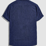 Men's Corduroy Half Button Short Sleeve POLO