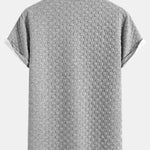 Checkerboard Jacquard  Arc Hem T-Shirt