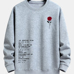 Rose Slogan Print Relax Fit Sweatshirt