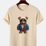 Bear In Leather Jacket Print T-Shirt