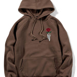 Rose Skull Hand Print Hoodie