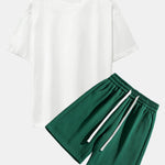 Slogan Back Print Drop Shoulder Oversize T-Shirt & Shorts