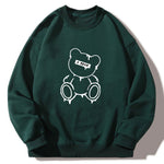 Melted Bear Print Crew Neck Relaxed Sweatshirt