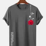 Slogan Rose Print T-Shirt