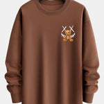 Graffiti Smiley Bear Print Relax Fit Sweatshirt