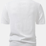 Geometric Crochet V Neck Polo Shirt