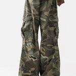 Baggy Fit Camo Ripped Wide Leg Pants
