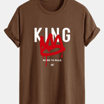 Regular Fit Crown King Print Cotton T-Shirt