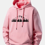 Mountain Nature Print Relax Fit Hoodie