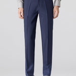 Contrast Trim Ribbed Knit Shirt & Slim Fit Tapered Trousers