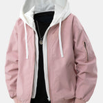 Contrast 2 In 1 Hooded Bomber Jacket