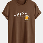 Regular Fit Beer Weekly Evolution Print Cotton T-Shirt