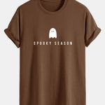 Regular Fit Spooky Season Ghost Print Cotton T-Shirt