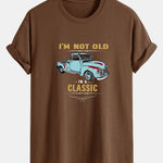 Regular Fit Classic Car Print Cotton T-Shirt