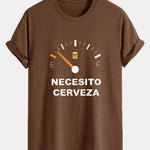 Regular Fit I Need Beer Print Cotton T-Shirt