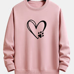 Heart Paw Print Relax Fit Sweatshirt