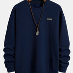 Ribbed Textured Crew Neck Sweatshirt