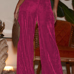 Gold velvet draped wide-leg pants, loose casual pants