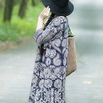 Vintage Cotton Blend Printing Midi Dresses