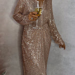 SEQUIN MIDI DRESS