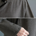 Artistic Retro Plaid Stand Collar Long Cheongsams Dress