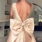 Ultimate Muse Satin Oversized Bow Detail Square Neck Mini Dress