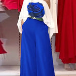 High Waisted Loose Pockets Solid Color Pants Trousers